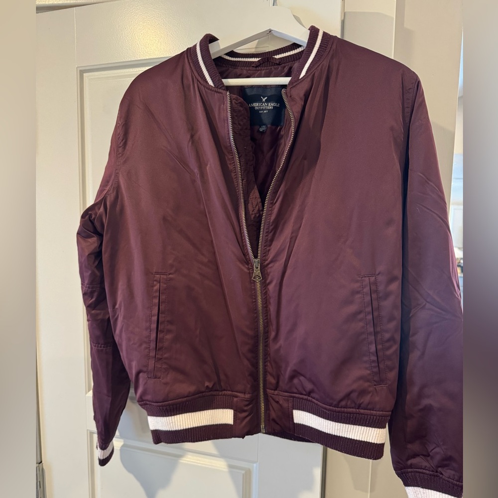 Maroon AE Bomber Jacket